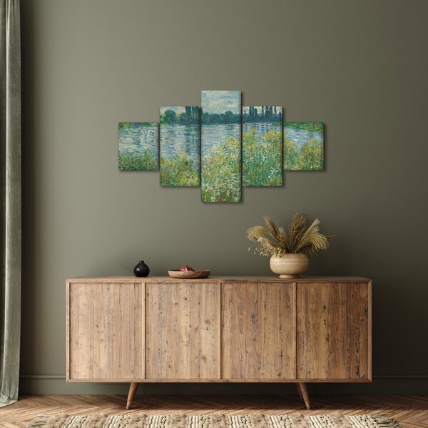 Obraz - Claude Monet, Banks of the Seine, reprodukce (125x70 cm)