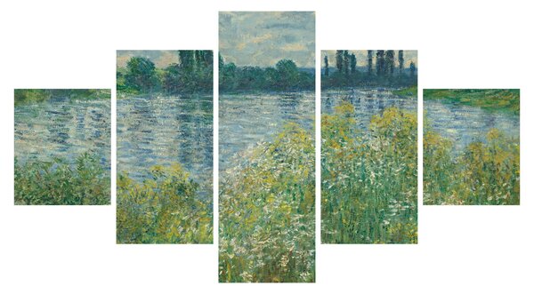 Obraz - Claude Monet, Banks of the Seine, reprodukce (125x70 cm)