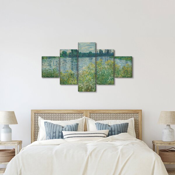 Obraz - Claude Monet, Banks of the Seine, reprodukce (125x70 cm)