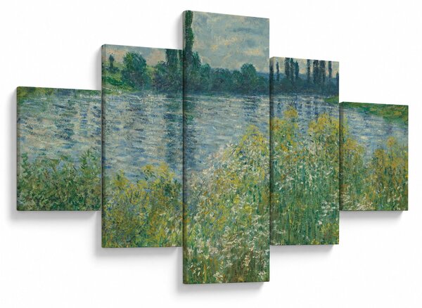 Obraz - Claude Monet, Banks of the Seine, reprodukce (125x70 cm)