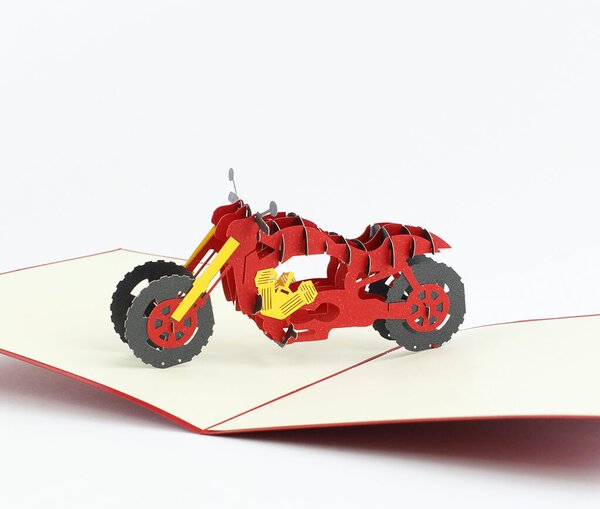 3D přání Červená motorka