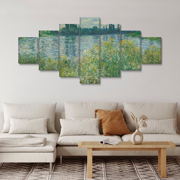 Obraz - Claude Monet, Banks of the Seine, reprodukce (210x100 cm)