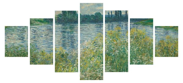 Obraz - Claude Monet, Banks of the Seine, reprodukce (210x100 cm)