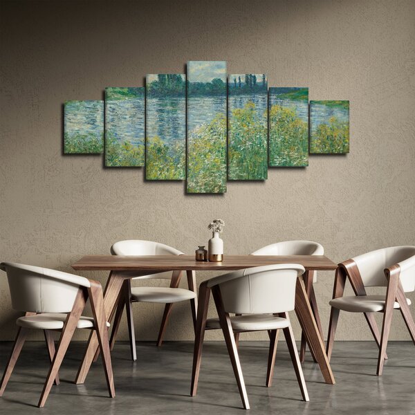 Obraz - Claude Monet, Banks of the Seine, reprodukce (210x100 cm)