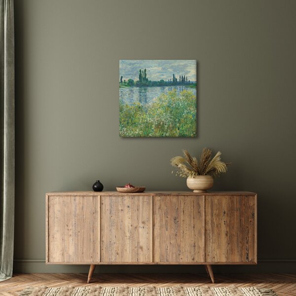 Obraz - Claude Monet, Banks of the Seine, reprodukce (30x30 cm)