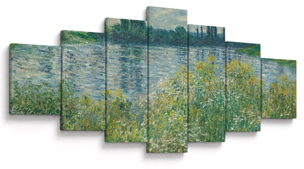 Obraz - Claude Monet, Banks of the Seine, reprodukce (210x100 cm)