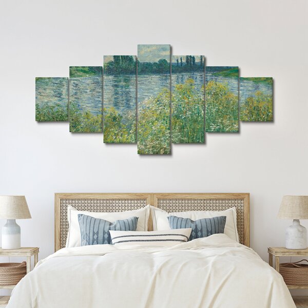 Obraz - Claude Monet, Banks of the Seine, reprodukce (210x100 cm)