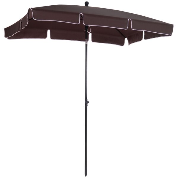 Zahradní slunečník Outsunny z hliníku 198x130x245 cm s nastavitelným sklonem pro terasu, patio a venkovní kavárnu | Aosom