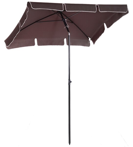 Zahradní slunečník Outsunny z hliníku 198x130x245 cm s nastavitelným sklonem pro terasu, patio a venkovní kavárnu | Aosom
