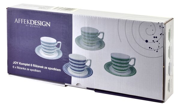 Porcelánový šálek s podšálkem Joy Beige 210 ml sada 6ks