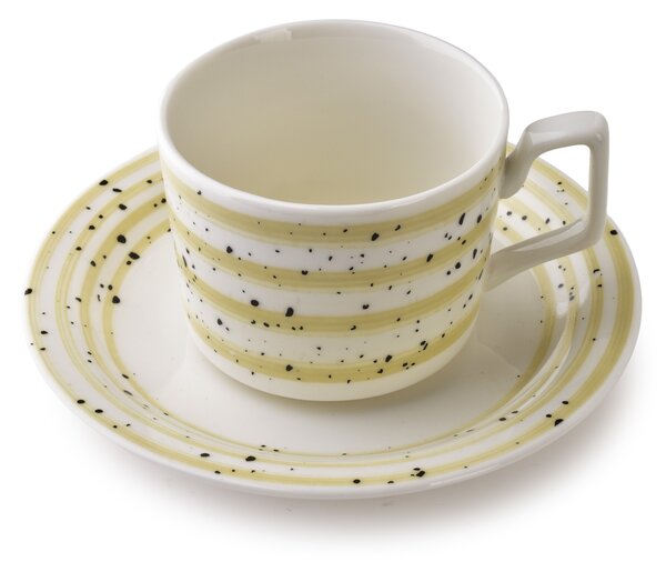 Porcelánový šálek s podšálkem Joy Beige 210 ml sada 6ks