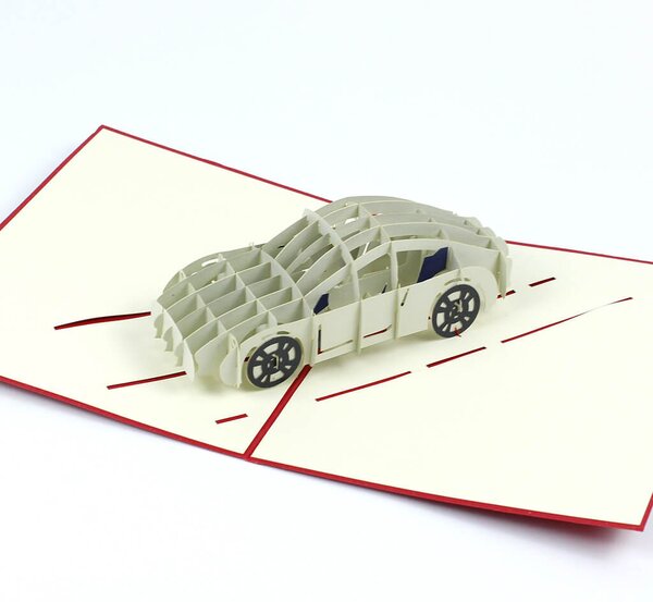 3D přání Šedé sportovní auto