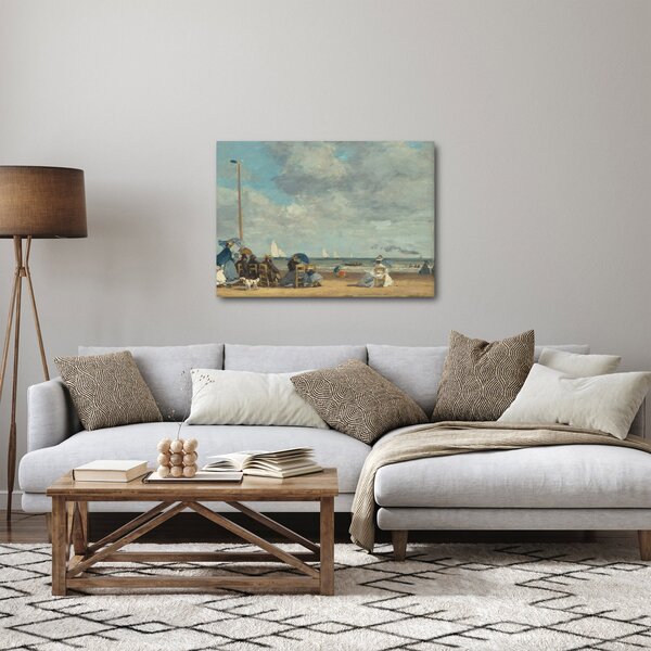 Obraz - Eugène Boudin, Beach at Trouville, reprodukce (70x50 cm)