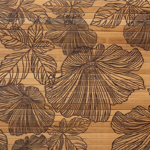 Předložka do koupelny Blackflower, 50x80 cm, černá/hnědá