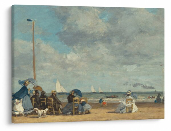 Obraz - Eugène Boudin, Beach at Trouville, reprodukce (70x50 cm)