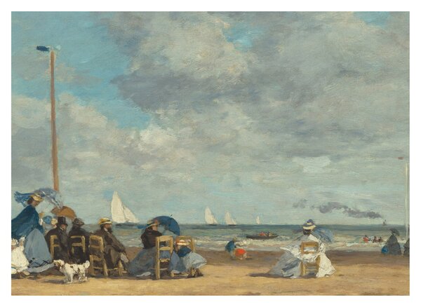 Obraz - Eugène Boudin, Beach at Trouville, reprodukce (70x50 cm)