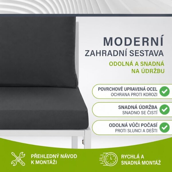 Zahradní lounge sestava se 2 křesly a podnožkami
