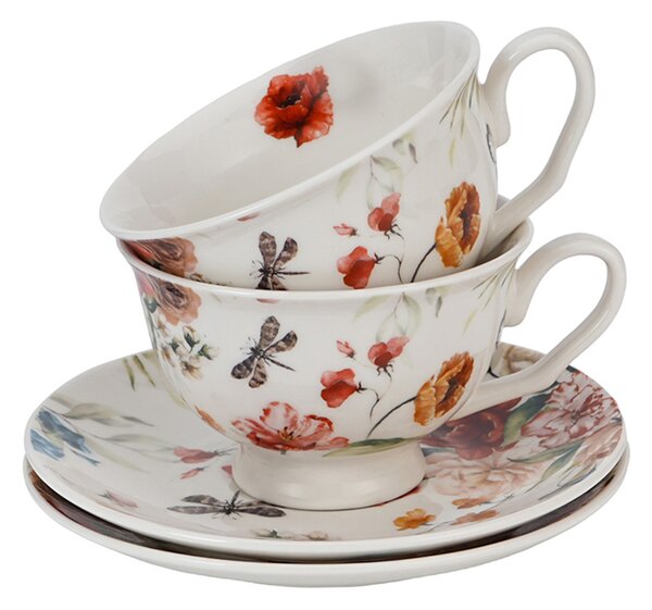 Porcelánový šálek na noze s podšálkem Royal Rebecca 250 ml sada 2ks