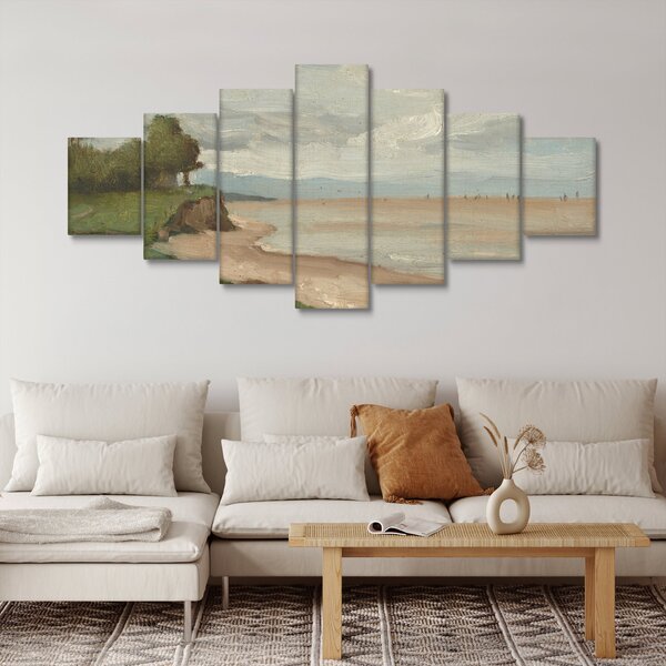 Obraz - Jean-Baptiste-Camille Corot, Beach Near Etretat, reprodukce (210x100 cm)
