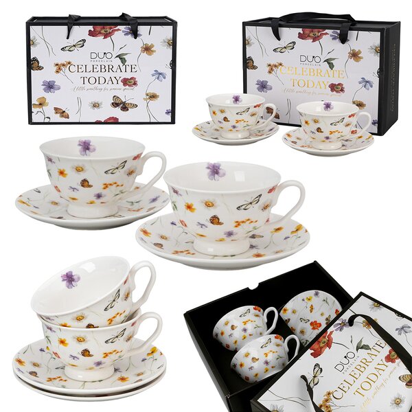 Porcelánový šálek na noze s podšálkem Royal Margaret 250 ml sada 2ks