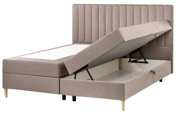 Kontinentální postel s úložným prostorem Tkanina OFFICER 180 x 200 cm Taupe