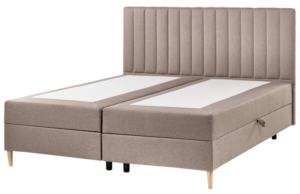 Kontinentální postel s úložným prostorem Tkanina OFFICER 180 x 200 cm Taupe