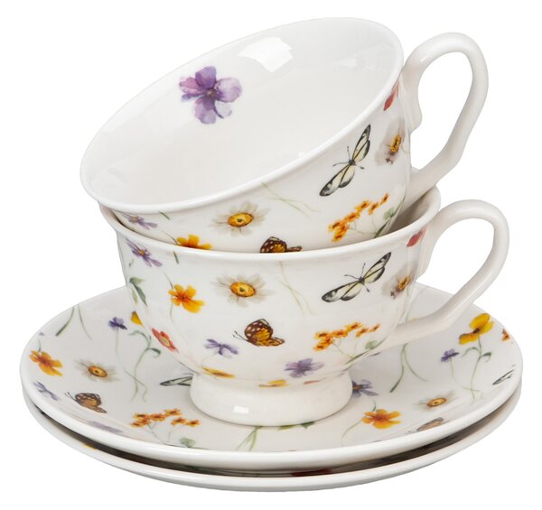Porcelánový šálek na noze s podšálkem Royal Margaret 250 ml sada 2ks