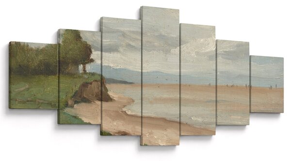 Obraz - Jean-Baptiste-Camille Corot, Beach Near Etretat, reprodukce (210x100 cm)