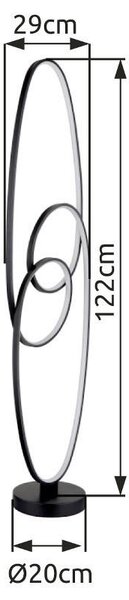 STOJACÍ LED LAMPA, 29/20/122 cm Globo - Online Only svítidla, Online Only