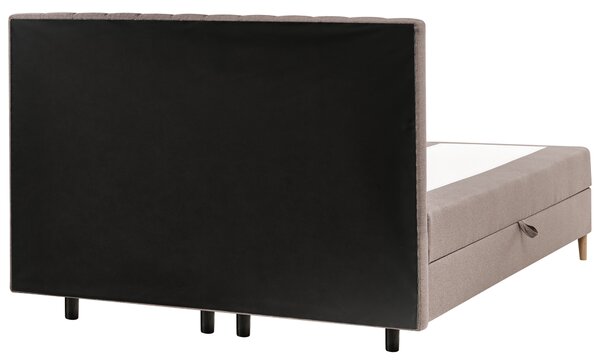 Kontinentální postel s úložným prostorem Tkanina OFFICER 180 x 200 cm Taupe