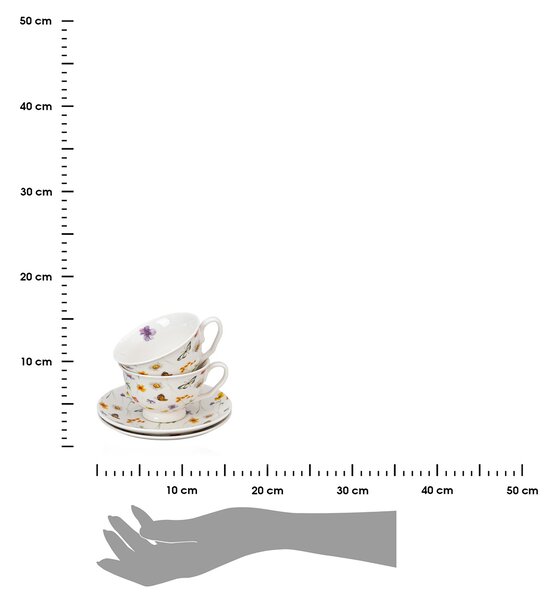 Porcelánový šálek na noze s podšálkem Royal Margaret 250 ml sada 2ks