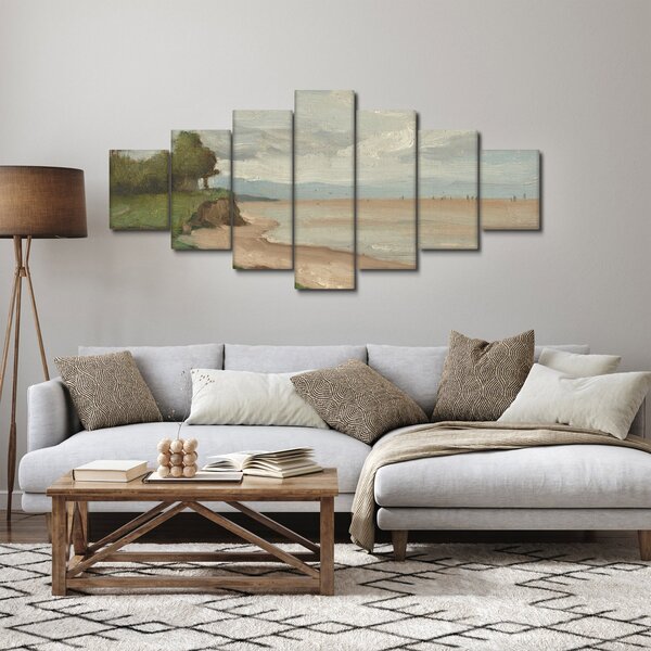 Obraz - Jean-Baptiste-Camille Corot, Beach Near Etretat, reprodukce (210x100 cm)