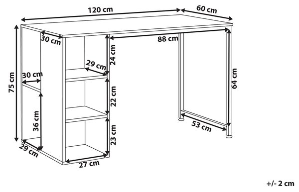 Pracovní stůl DESE Hnědá/Bílá 120 cm 60 cm