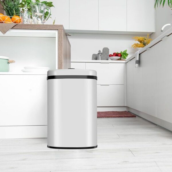 Automatický bezdotykový odpadkový koš 50 l – bílý