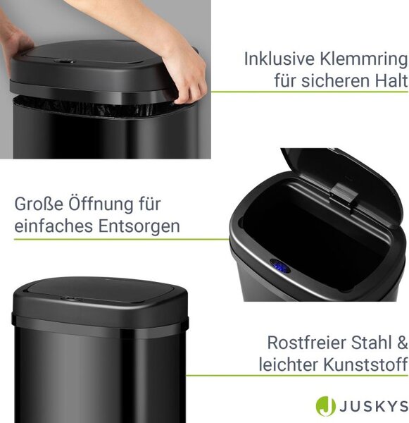 Automatický bezdotykový odpadkový koš 50 l – černý