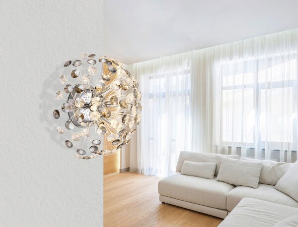 KŘIŠŤÁLOVÉ NÁSTĚNNÉ SVÍTIDLO, 40/22,5 cm Globo - Online Only svítidla, Online Only