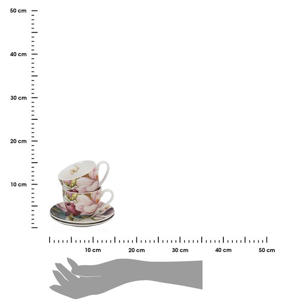 Porcelánový šálek s podšálkem Magnolie 270 ml sada 2ks