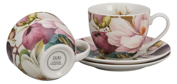 Porcelánový šálek s podšálkem Magnolie 270 ml sada 2ks