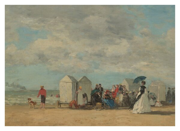 Obraz - Eugène Boudin, Beach Scene, reprodukce (70x50 cm)