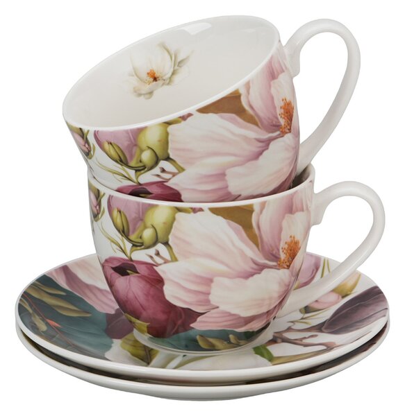 Porcelánový šálek s podšálkem Magnolie 270 ml sada 2ks