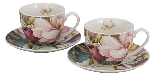 Porcelánový šálek s podšálkem Magnolie 270 ml sada 2ks