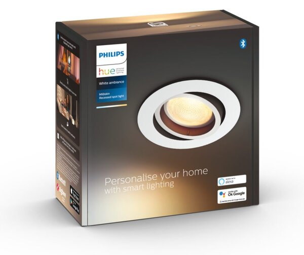 Hue WA Milliskin zápustné LED svítidlo GU10 1x5W 350lm 2200-6500K IP20 kulaté bílé