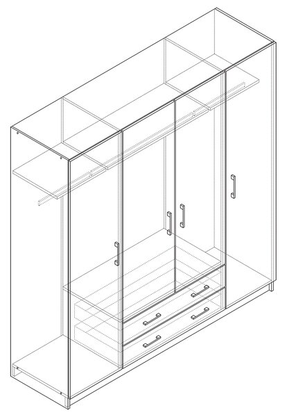 Skříň ESO 4dveřová 11540 buk