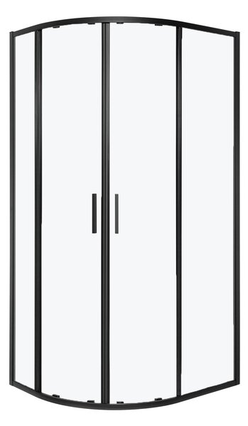 Novoterm Asymetrický sprchový kout NV-Solid RA BL 80x100, černý/transparent - bez vaničky