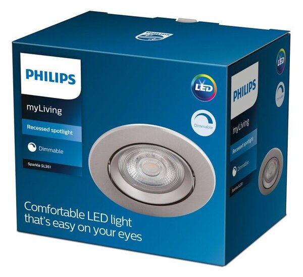 Sparkle podhledové LED svítidlo 1x5W 350lm 2700K IP20 8,5cm kulaté stmívatelné, nikl
