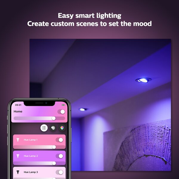 Hue WACA Centura podhledové LED svítidlo GU10 5,7W 350lm 2000-6500K RGB IP20 hranaté, hliník