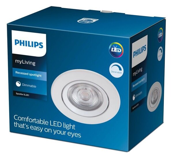 Sparkle podhledové LED svítidlo 3x5W 350lm 2700K IP20 8,5cm kulaté stmívatelné, bílé