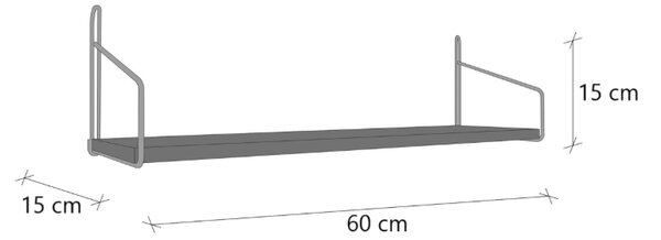 Kalune Design Kuchyňská police DUVAR 60 cm zlatá