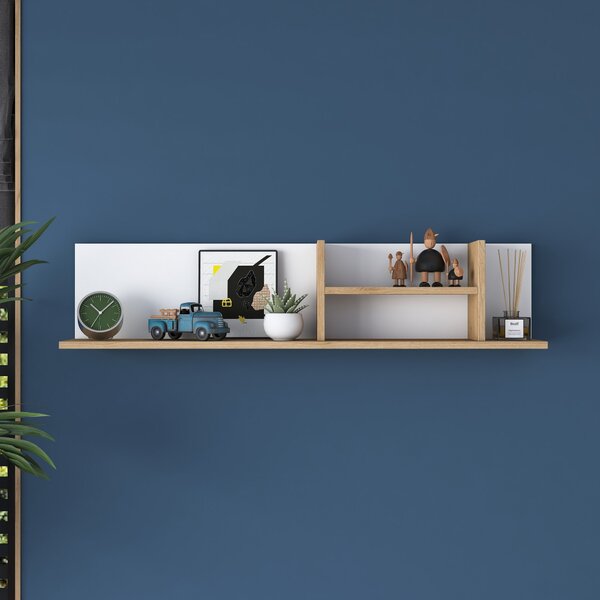 Kalune Design Nástěnná police AE103 bílá/ořech