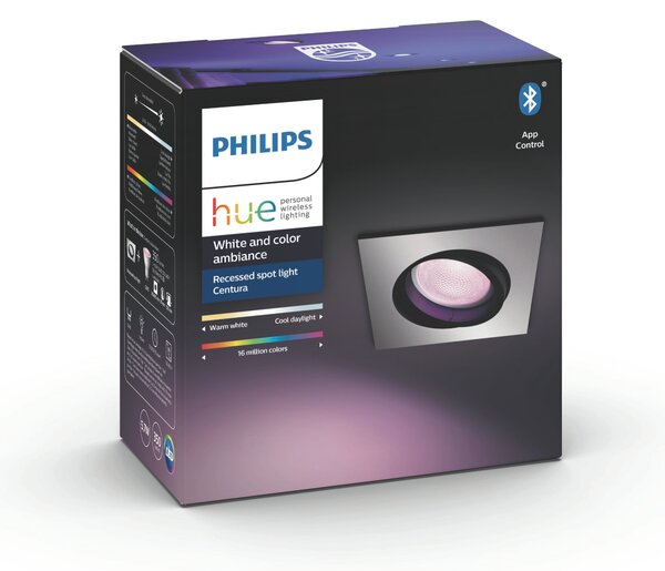 Hue Centura BT SVÍTIDLO PODHLEDOVÉ LED GU10 5,7W 350lm 2000-6500K RGB, hranaté, hliník